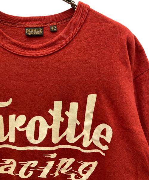 freewheelers（フリーホイーラーズ）freewheelers (フリーホイーラーズ) Throttle Racing SUPPORT CREW Tee レッド サイズ:42の古着・服飾アイテム
