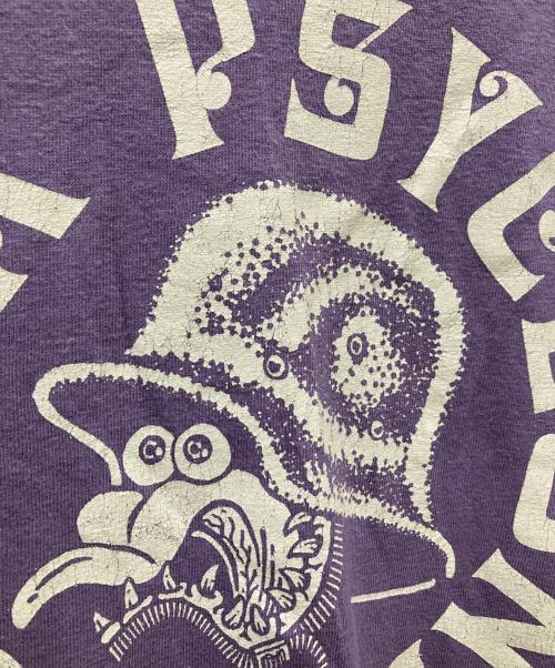 freewheelers（フリーホイーラーズ）FREEWHEELERS (フリーホイーラーズ) ”HELMET LAWS SUCK” Tee パープル サイズ:42の古着・服飾アイテム