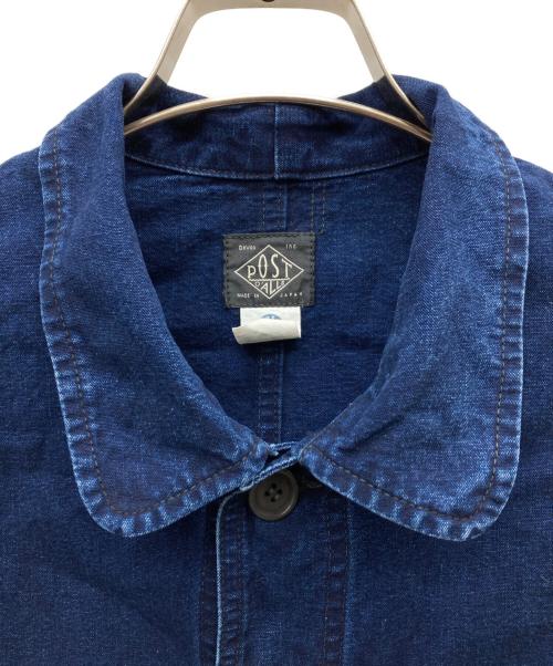 POST O'ALLS（ポストオーバーオールズ）POST O'ALLS (ポストオーバーオールズ) vintage indigo canvas deep washed jacket インディゴ サイズ:Lの古着・服飾アイテム