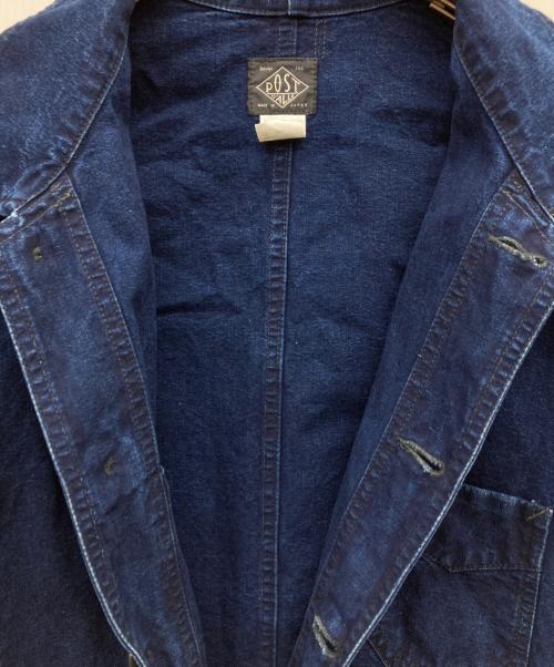 POST O'ALLS（ポストオーバーオールズ）POST O'ALLS (ポストオーバーオールズ) vintage indigo canvas deep washed jacket インディゴ サイズ:Lの古着・服飾アイテム