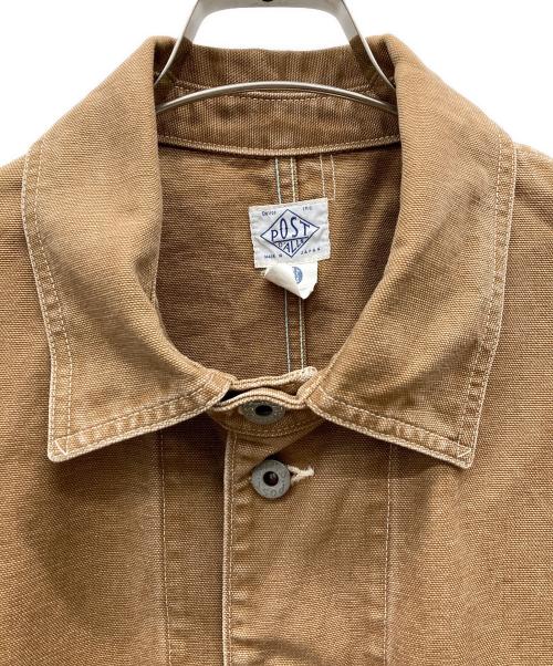 POST O'ALLS（ポストオーバーオールズ）POST O'ALLS (ポストオーバーオールズ) pigment dyed canvas washed jacket ブラウン サイズ:Lの古着・服飾アイテム