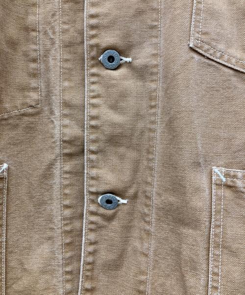 POST O'ALLS（ポストオーバーオールズ）POST O'ALLS (ポストオーバーオールズ) pigment dyed canvas washed jacket ブラウン サイズ:Lの古着・服飾アイテム