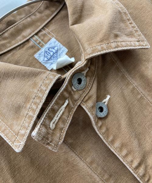 POST O'ALLS（ポストオーバーオールズ）POST O'ALLS (ポストオーバーオールズ) pigment dyed canvas washed jacket ブラウン サイズ:Lの古着・服飾アイテム