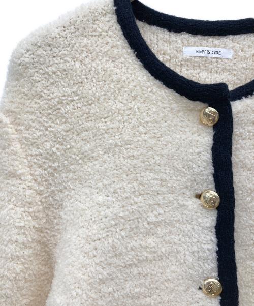 eimy istoire（エイミーイストワール）eimy istoire (エイミーイストワール) TEDDY KNIT JACKET アイボリー サイズ:FREEの古着・服飾アイテム