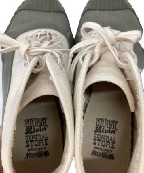 STUSSY Livin'GENERAL STORE（ステューシー リビン ジェネラルストア）STUSSY Livin'GENERAL STORE (ステューシー リビン ジェネラルストア) moon star (ムーンスター) RAIN SHOES アイボリー×オリーブ サイズ:27.0cmの古着・服飾アイテム