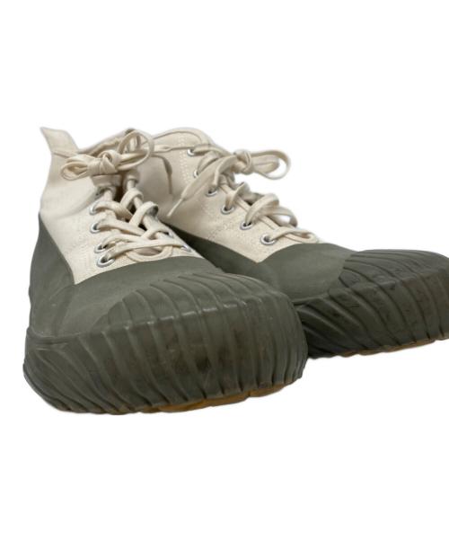STUSSY Livin'GENERAL STORE（ステューシー リビン ジェネラルストア）STUSSY Livin'GENERAL STORE (ステューシー リビン ジェネラルストア) moon star (ムーンスター) RAIN SHOES アイボリー×オリーブ サイズ:27.0cmの古着・服飾アイテム