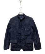 COMME des GARCONS HOMMEコムデギャルソン オム）の古着「ウールストライプジャケット」｜ネイビー