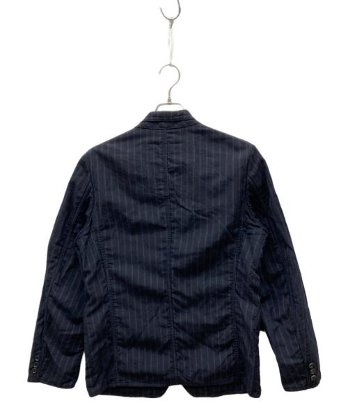 COMME des GARCONS HOMME（コムデギャルソン オム）COMME des GARCONS HOMME (コムデギャルソン オム) ウールストライプジャケット ネイビー サイズ:SSの古着・服飾アイテム