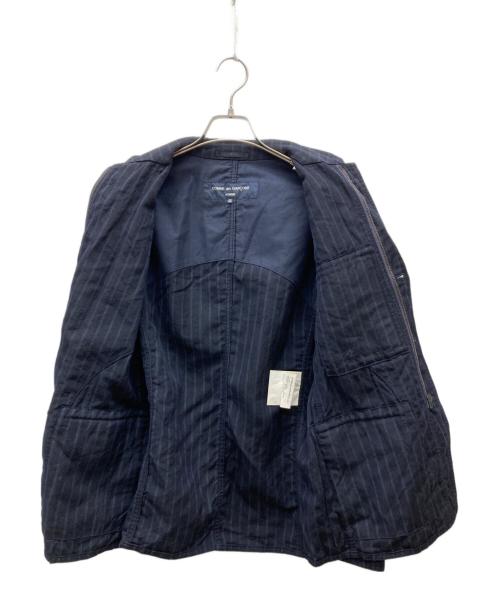 COMME des GARCONS HOMME（コムデギャルソン オム）COMME des GARCONS HOMME (コムデギャルソン オム) ウールストライプジャケット ネイビー サイズ:SSの古着・服飾アイテム