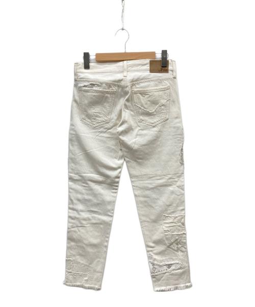 POLO RALPH LAUREN（ポロ・ラルフローレン）POLO RALPH LAUREN (ポロ・ラルフローレン) USED加工デニムパンツ アイボリー サイズ:SIZE 25の古着・服飾アイテム