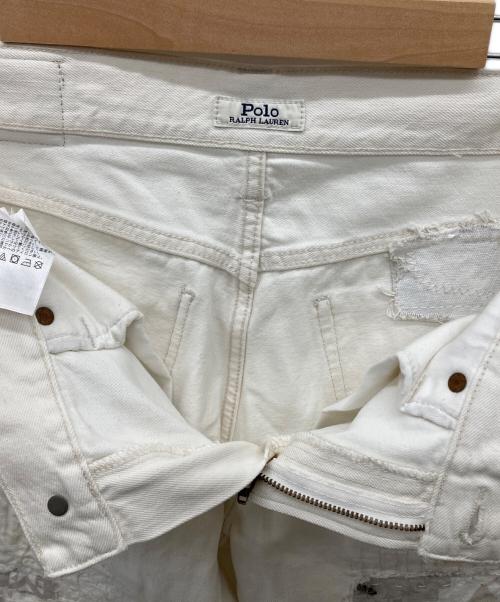 POLO RALPH LAUREN（ポロ・ラルフローレン）POLO RALPH LAUREN (ポロ・ラルフローレン) USED加工デニムパンツ アイボリー サイズ:SIZE 25の古着・服飾アイテム