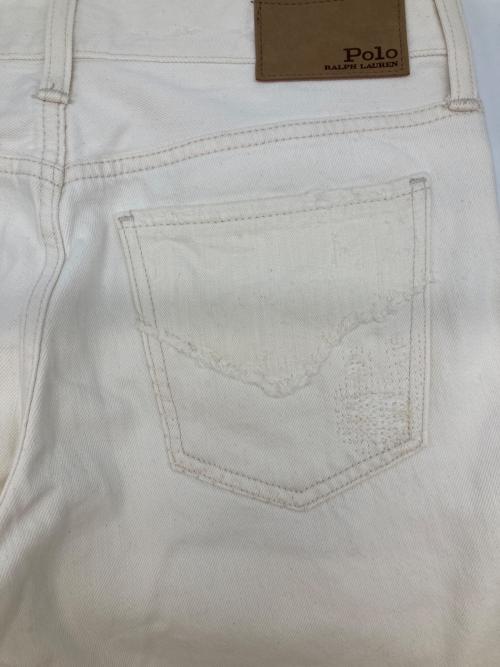 POLO RALPH LAUREN（ポロ・ラルフローレン）POLO RALPH LAUREN (ポロ・ラルフローレン) USED加工デニムパンツ アイボリー サイズ:SIZE 25の古着・服飾アイテム