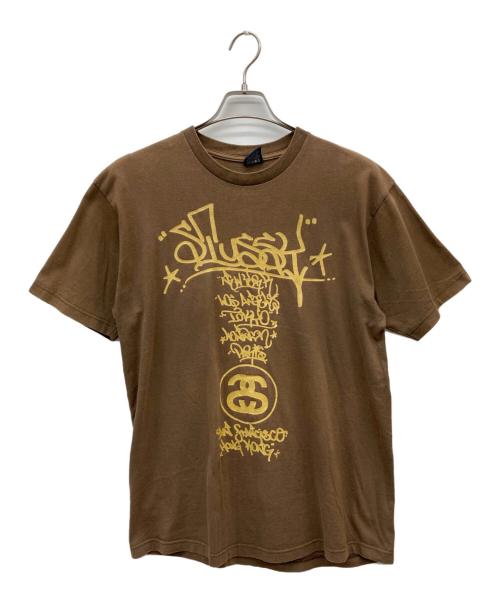 stussy（ステューシー）stussy (ステューシー) 90’s CUSTOMADE Tシャツ ブラウン サイズ:Lの古着・服飾アイテム