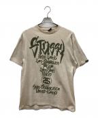 stussyステューシー）の古着「WORLD TOUR Tシャツ」｜ベージュ