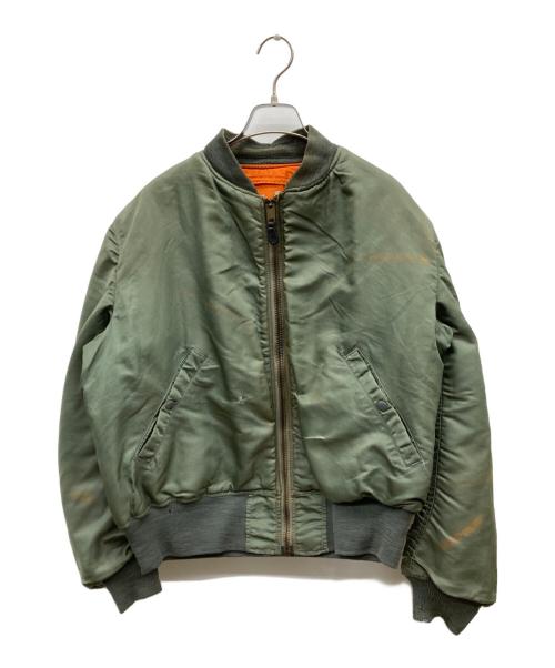 U.S.AIR FORCE（ユーエスエアフォース）U.S.AIR FORCE (ユーエスエアフォース) MA-1ジャケット オリーブ×オレンジ サイズ:Lの古着・服飾アイテム