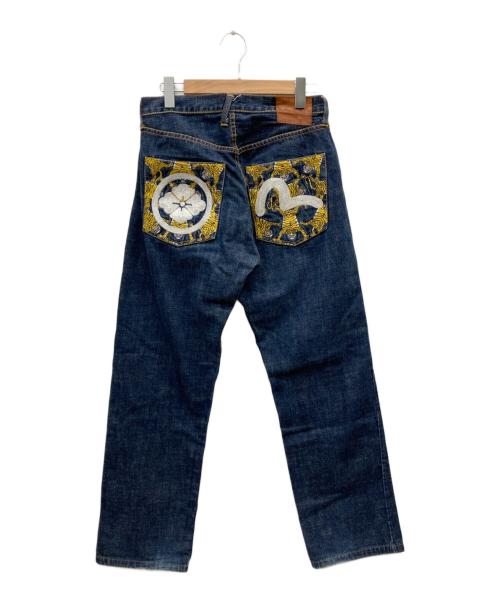 EVISU（エヴィス）EVISU (エヴィス) 家紋刺繍デニムパンツ インディゴ サイズ:SIZE W31×L35の古着・服飾アイテム