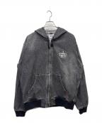 90909090）の古着「King Logo Vintage Denim Hoodie」｜ブラック