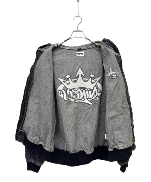9090（9090）9090 (9090) King Logo Vintage Denim Hoodie ブラック サイズ:XLの古着・服飾アイテム