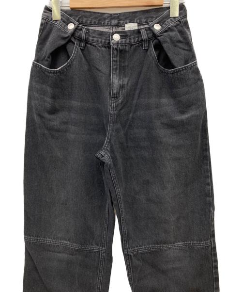 YENN（イエン）YENN (イエン) TUCK BELT DESIGN PANTS ブラック サイズ:38の古着・服飾アイテム