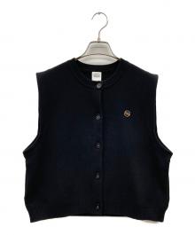 YENN（イエン）の古着「DOUBLE FACE KNIT VEST」｜ブラック