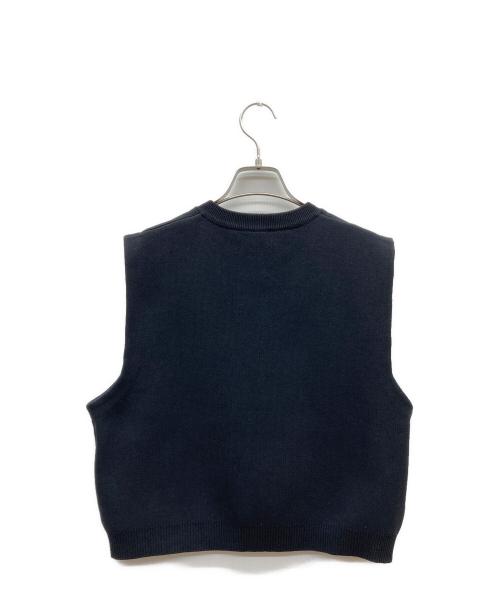YENN（イエン）YENN (イエン) DOUBLE FACE KNIT VEST ブラック サイズ:FREEの古着・服飾アイテム