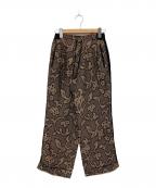 TODAYFULトゥデイフル）の古着「Jacquard Leaf Roughpants」｜ブラック×ブラウン