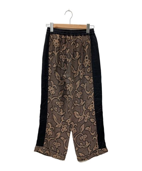 TODAYFUL（トゥデイフル）TODAYFUL (トゥデイフル) Jacquard Leaf Roughpants ブラック×ブラウン サイズ:38の古着・服飾アイテム