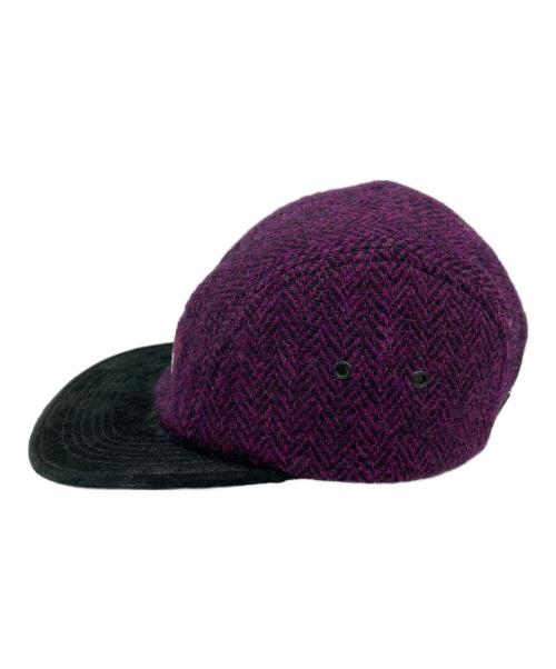 SUPREME（シュプリーム）SUPREME (シュプリーム) Harris Tweed (ハリスツイード) Camp Cap パープル×ブラックの古着・服飾アイテム