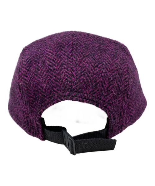 SUPREME（シュプリーム）SUPREME (シュプリーム) Harris Tweed (ハリスツイード) Camp Cap パープル×ブラックの古着・服飾アイテム