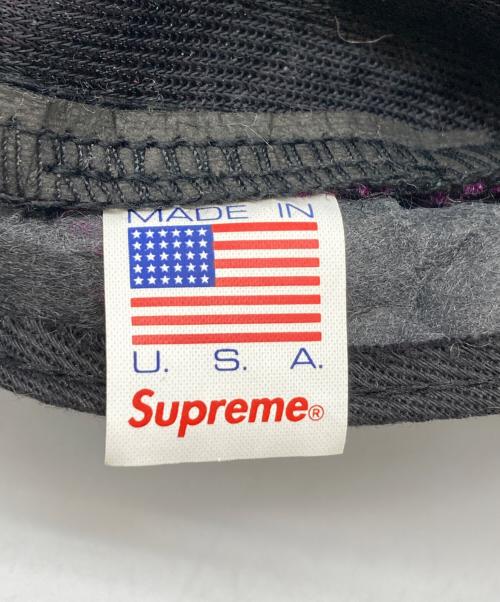 SUPREME（シュプリーム）SUPREME (シュプリーム) Harris Tweed (ハリスツイード) Camp Cap パープル×ブラックの古着・服飾アイテム