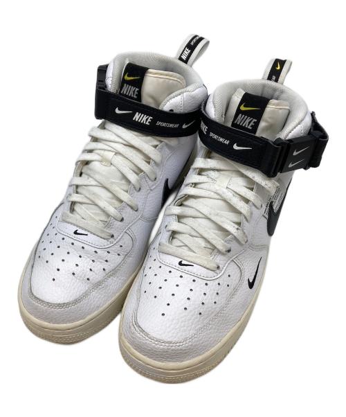 NIKE（ナイキ）NIKE (ナイキ) AIR FORCE 1 MID UTILITY WHITE BLACK ホワイト×ブラック サイズ:26.5の古着・服飾アイテム