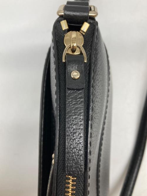 Kate Spade（ケイトスペード）Kate Spade (ケイトスペード) レザーショルダーバッグ ブラックの古着・服飾アイテム