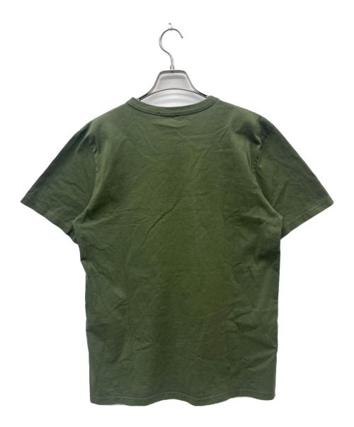 maison kitsune（メゾンキツネ）MAISON KITSUNE (メゾンキツネ) ロゴワッペンTシャツ グリーン サイズ:Sの古着・服飾アイテム