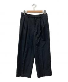 ETRE TOKYO（エトレトウキョウ）の古着「フォールドベルト タックパンツ」｜ブラック