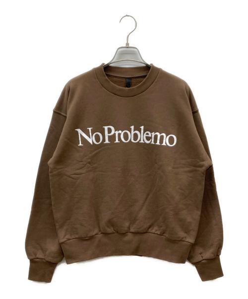 ARIES（アリーズ）ARIES (アリーズ) No Problemo SWEATSHIRT ブラウン サイズ:Ｓ 未使用品の古着・服飾アイテム