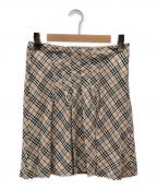 BURBERRY BLUE LABELバーバリー ブルー レーベル）の古着「ノバチェックタックミニスカート」｜ベージュ