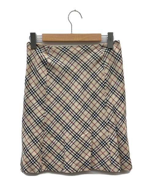 BURBERRY BLUE LABEL（バーバリー ブルー レーベル）BURBERRY BLUE LABEL (バーバリー ブルー レーベル) ノバチェックタックミニスカート ベージュ サイズ:36の古着・服飾アイテム