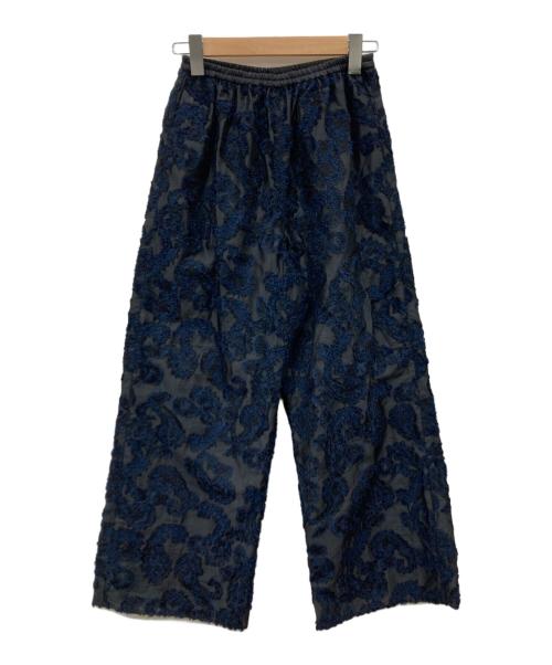 UNITED ARROWS TOKYO（ユナイテッドアローズトウキョウ）UNITED ARROWS TOKYO (ユナイテッドアローズトウキョウ) カットジャガードストレートパンツ ブラック×ブルー サイズ:36の古着・服飾アイテム