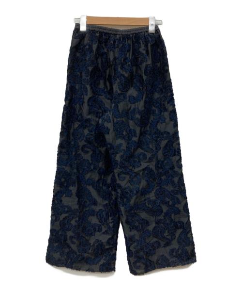UNITED ARROWS TOKYO（ユナイテッドアローズトウキョウ）UNITED ARROWS TOKYO (ユナイテッドアローズトウキョウ) カットジャガードストレートパンツ ブラック×ブルー サイズ:36の古着・服飾アイテム