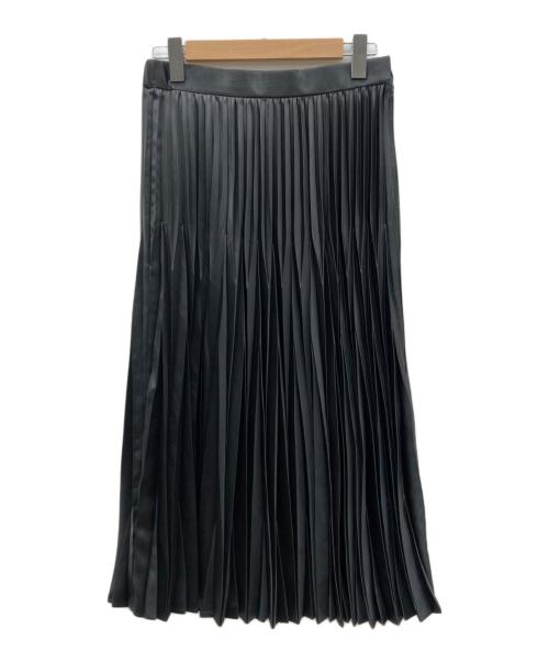 23区（ニジュウサンク）23区 (ニジュウサンク) 【洗える】レザーライクプリーツ スカート グレー サイズ:SIZE 40の古着・服飾アイテム