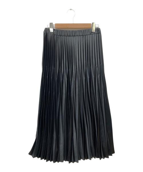 23区（ニジュウサンク）23区 (ニジュウサンク) 【洗える】レザーライクプリーツ スカート グレー サイズ:SIZE 40の古着・服飾アイテム