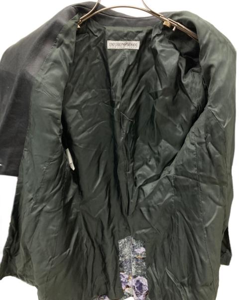 EMPORIO ARMANI（エンポリオ アルマーニ）EMPORIO ARMANI (エンポリオ アルマーニ) ベロアテーラードジャケット オリーブ サイズ:40の古着・服飾アイテム