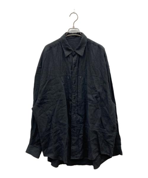 Koti（コティ）KOTI (コティ) リネンシャツ ブラック サイズ:Lの古着・服飾アイテム