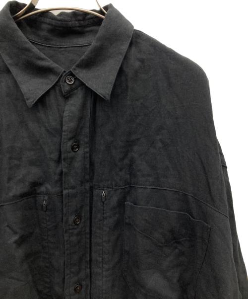 Koti（コティ）KOTI (コティ) リネンシャツ ブラック サイズ:Lの古着・服飾アイテム