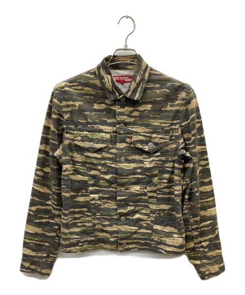 LEVI'S（リーバイス）LEVI'S (リーバイス) COMME des GARCONS JUNYA WATANABE MAN (コムデギャルソンジュンヤワタナベマン) タイガーカモ 3rd ジャケット オリーブ×ベージュ サイズ:Mの古着・服飾アイテム