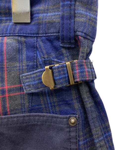 COMME des GARCONS JUNYA WATANABE MAN（コム デ ギャルソン ジュンヤ ワタナベ マン）COMME des GARCONS JUNYA WATANABE MAN (コム デ ギャルソン ジュンヤ ワタナベ マン) 11AW チェック ダブルニーワイドパンツ ネイビー サイズ:Mの古着・服飾アイテム