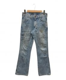 Wrangler×N.HOOLYWOOD（ラングラー×エヌ ハリウッド）の古着「graffiti/paint flare denim pants」｜スカイブルー