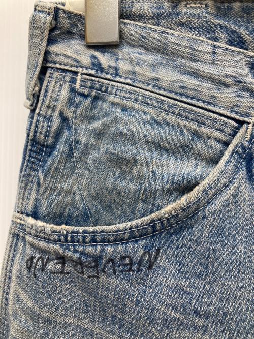 Wrangler（ラングラー）Wrangler (ラングラー) N.HOOLYWOOD (エヌ ハリウッド) graffiti/paint flare denim pants スカイブルー サイズ:Mの古着・服飾アイテム