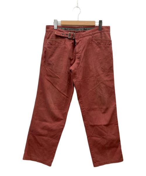 DOLCE & GABBANA（ドルチェ＆ガッバーナ）DOLCE & GABBANA (ドルチェ＆ガッバーナ) メタルバックルパンツ レッド サイズ:38の古着・服飾アイテム