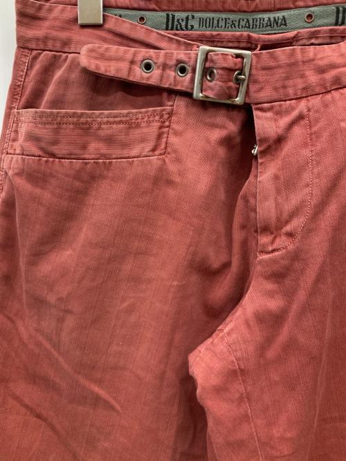 DOLCE & GABBANA（ドルチェ＆ガッバーナ）DOLCE & GABBANA (ドルチェ＆ガッバーナ) メタルバックルパンツ レッド サイズ:38の古着・服飾アイテム